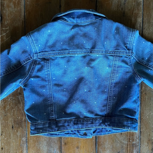Cat & Jack, White Polka Dot, Denim, Jean Jacket. Girls, Toddler, Size S/6X - Picture 2 of 4